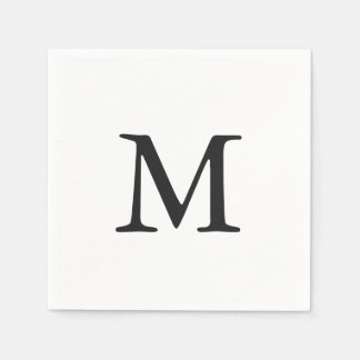 Servilleta De Papel Boda mínimo de monograma negro