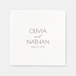 Servilleta De Papel Boda Moda Black Script Paper Napkin