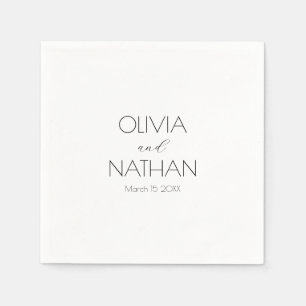 Servilleta De Papel Boda Moda Black Script Paper Napkin