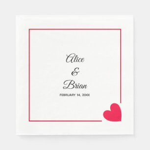 Servilleta De Papel Boda moderado de corazón rojo