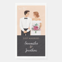 Boda moderna de pareja de dibujos animados