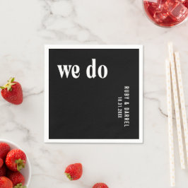 Servilleta De Papel Boda moderna de rubí negro
