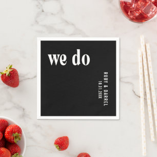 Servilleta De Papel Boda moderna de rubí negro