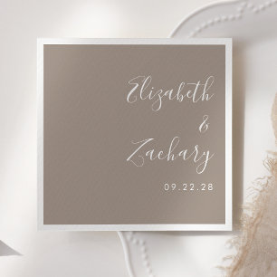 Servilleta De Papel Boda Moderna de Tinta Gris Taupe