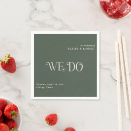 Servilleta De Papel Boda moderna verde de Blaire Moss