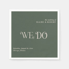 Servilleta De Papel Boda moderna verde de Blaire Moss