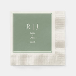 Servilleta De Papel Boda moderna y elegante con inicial de monograma e