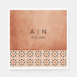 Servilleta De Papel Boda moderno Boho Terracotta Tile