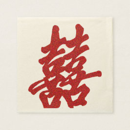 Servilleta De Papel Boda moderno de doble felicidad