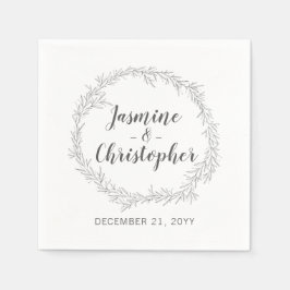 Servilleta De Papel Boda moderno de hojas botánicas que sirve