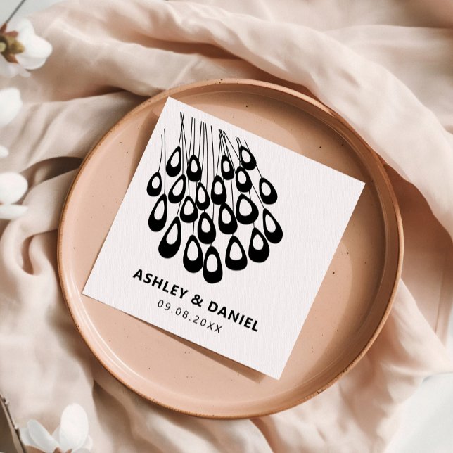 Servilleta De Papel Boda moderno de la pluma de pavo real estilizada (Subido por el creador)