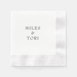 Servilleta De Papel Boda moderno de simplicidad B/W
