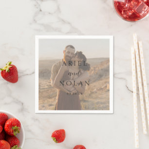 Servilleta De Papel Boda moderno fotográfico limpio