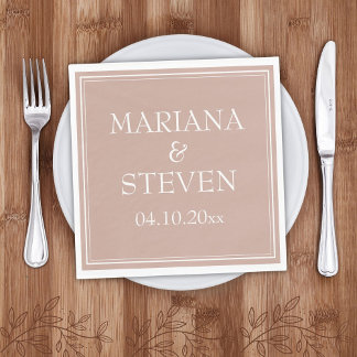 Servilleta De Papel Boda moderno Minimalista rosa