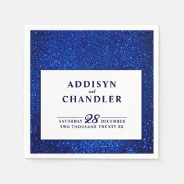 Servilleta De Papel Boda moderno simple y elegante blanco y azul de la