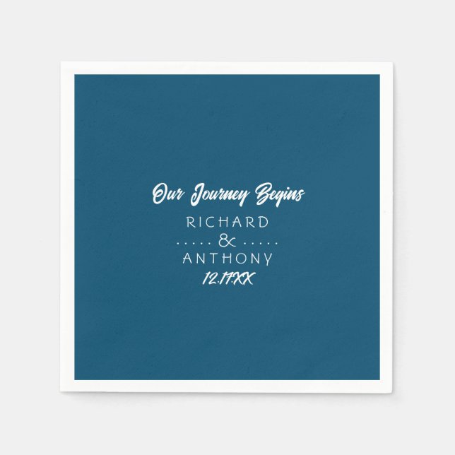 Servilleta De Papel Boda moderno y de moda (Anverso)