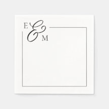 Boda monograma clásico Napkin