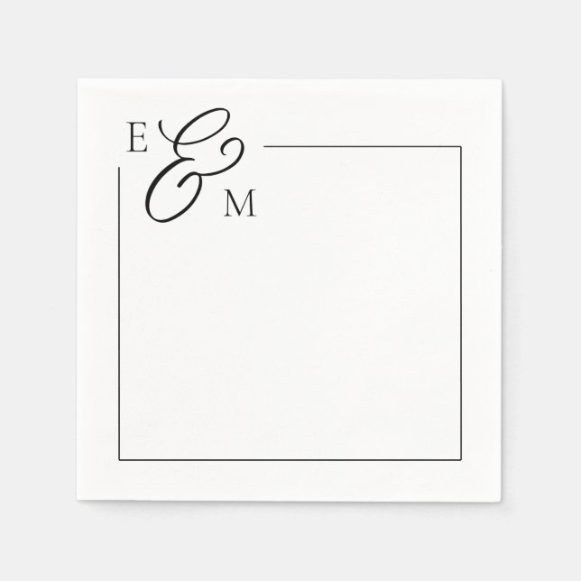 Servilleta De Papel Boda monograma clásico Napkin (Anverso)