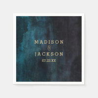 Boda Monograma de color azul marino y oro