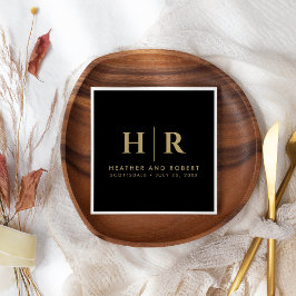 Servilleta De Papel Boda Monograma Novia Personalizado moderna y Groom