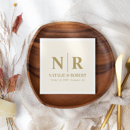 Servilleta De Papel Boda Monograma Novia Y Groom Iniciales Elegantes