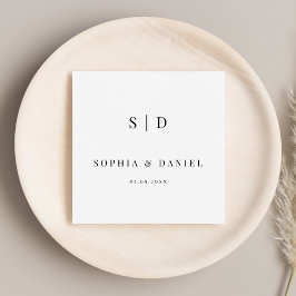 Servilleta De Papel Boda monograma simple de tipografía moderna