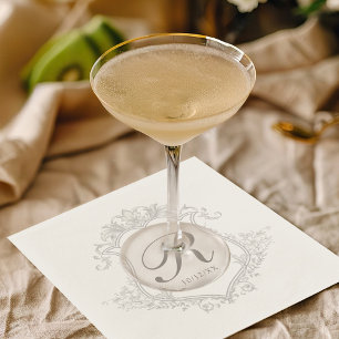 Servilleta De Papel Boda monograma simple Escudo de cosecha