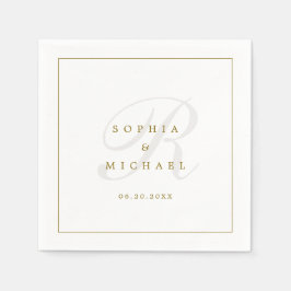Servilleta De Papel Boda monograma simple y elegante