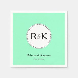 Servilleta De Papel Boda Monogramada Verde Menta