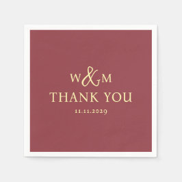 Servilleta De Papel Boda monogramado moderno y elegante