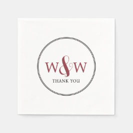 Servilleta De Papel Boda monogramado moderno y elegante