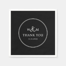 Servilleta De Papel Boda monogramado moderno y elegante