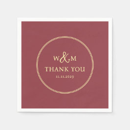 Servilleta De Papel Boda monogramado moderno y elegante