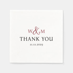 Servilleta De Papel Boda monogramado moderno y elegante
