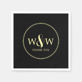 Servilleta De Papel Boda monogramado moderno y elegante