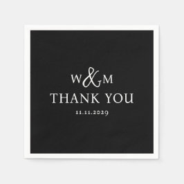 Servilleta De Papel Boda monogramado moderno y elegante