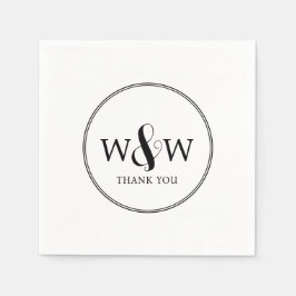 Servilleta De Papel Boda monogramado moderno y elegante