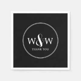 Servilleta De Papel Boda monogramado moderno y elegante