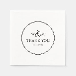 Servilleta De Papel Boda monogramado moderno y elegante