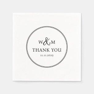 Servilleta De Papel Boda monogramado moderno y elegante
