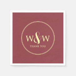 Servilleta De Papel Boda monogramado moderno y elegante