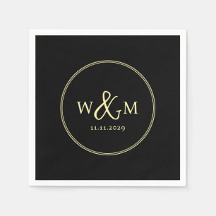 Servilleta De Papel Boda monogramado moderno y elegante