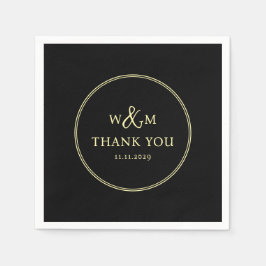 Servilleta De Papel Boda monogramado moderno y elegante