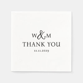 Servilleta De Papel Boda monogramado moderno y elegante