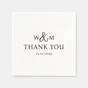 Servilleta De Papel Boda monogramado moderno y elegante
