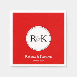 Servilleta De Papel Boda Monogramado Rojo