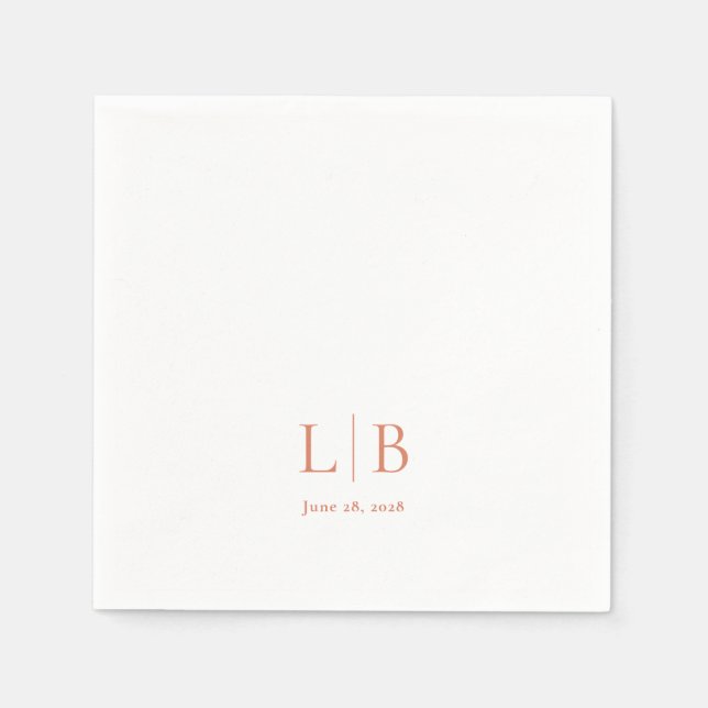 Servilleta De Papel Boda monogramado simple de Citrus Grove (Anverso)