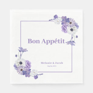 Servilleta De Papel Boda morado floral