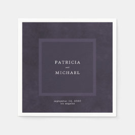 Servilleta De Papel Boda morado oscuro, moderno y elegante