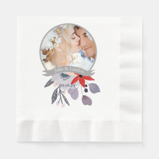 Servilleta De Papel Boda morado rojo Rubor rosa azul floral floral